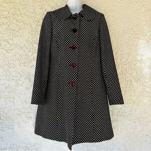 ANN TAYLOR Womens Coat size 8 A-Line Button Front Checkered